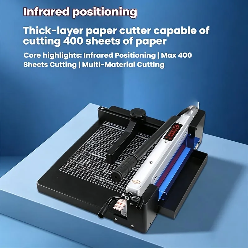 Heavy-Duty Infrared Paper Cutter Photo and Graphic Cutting Thick Paper Cutter Can Cut 400 Sheets Manual Paper Trimming Knife