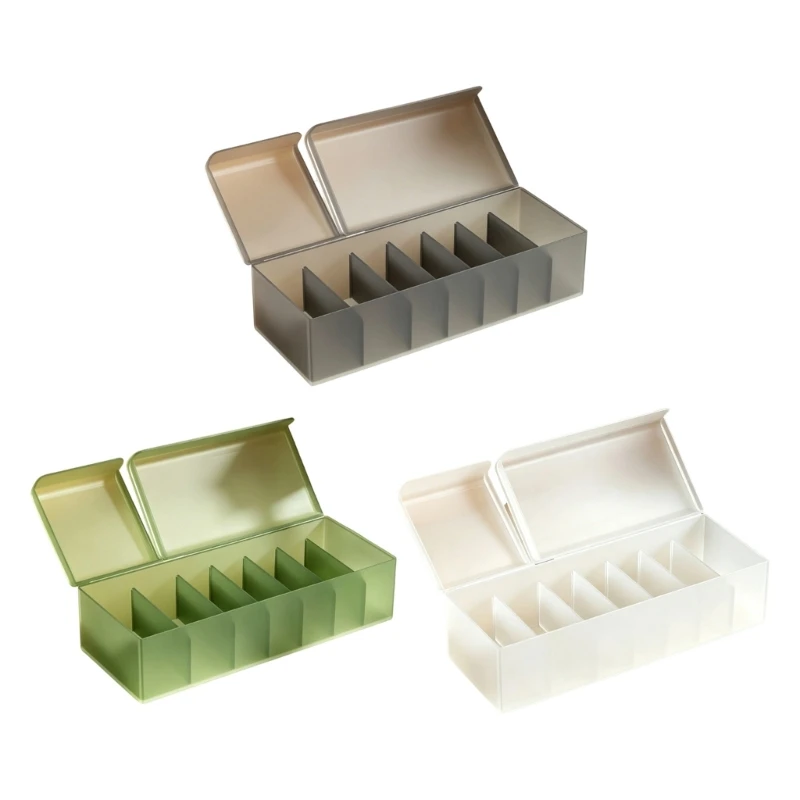 Trading Card Box with 7 Compartments, Covered Lids and Removable Dividers for About 700 Cards on Shelves