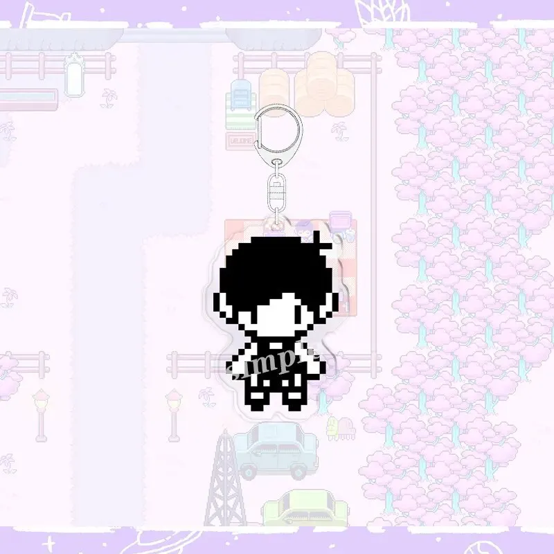 سلسلة مفاتيح لعبة كرتونية أكريليك من أوموري ، أوموري ، شخصية بكسل ، حلقة مفاتيح ممتعة ومبتكرة ، Kel Hero ، قلادة ريحان ماري مشمسة ، إكسسوارات حقيبة سيارة