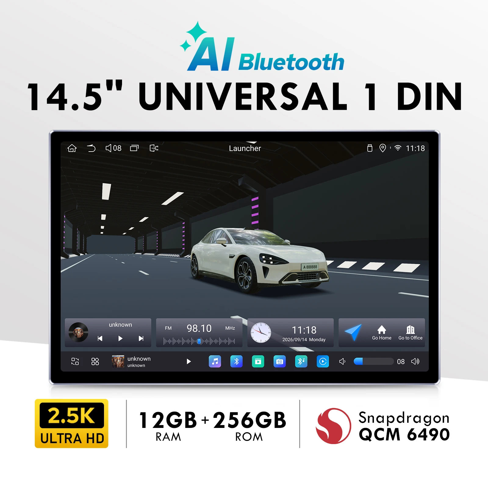 JOYING 14.5 Inch Android Head Unit 12GB+256GB 2.5K 2560*1600 Touchscreen Wireless CarPlay Android Auto Universal Car Stereo