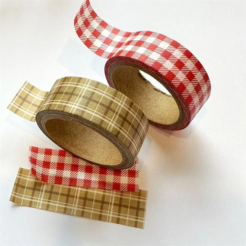 Imagen 2 del producto 5 m/rollo de cinta Washi a cuadros Retro estilo coreano INS, cinta decorativa DIY para álbum de recortes, diario, pegatina autoadhesiva de embellecer