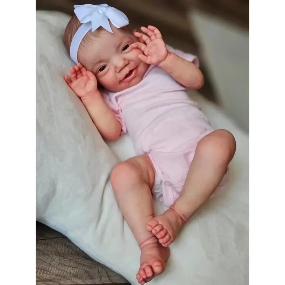 19inches Reborn Baby Doll Charlie Soft Body Newborn Girls Multilayers Painting 3D Skin with Visible Veins Muñecas Bebe Reborn