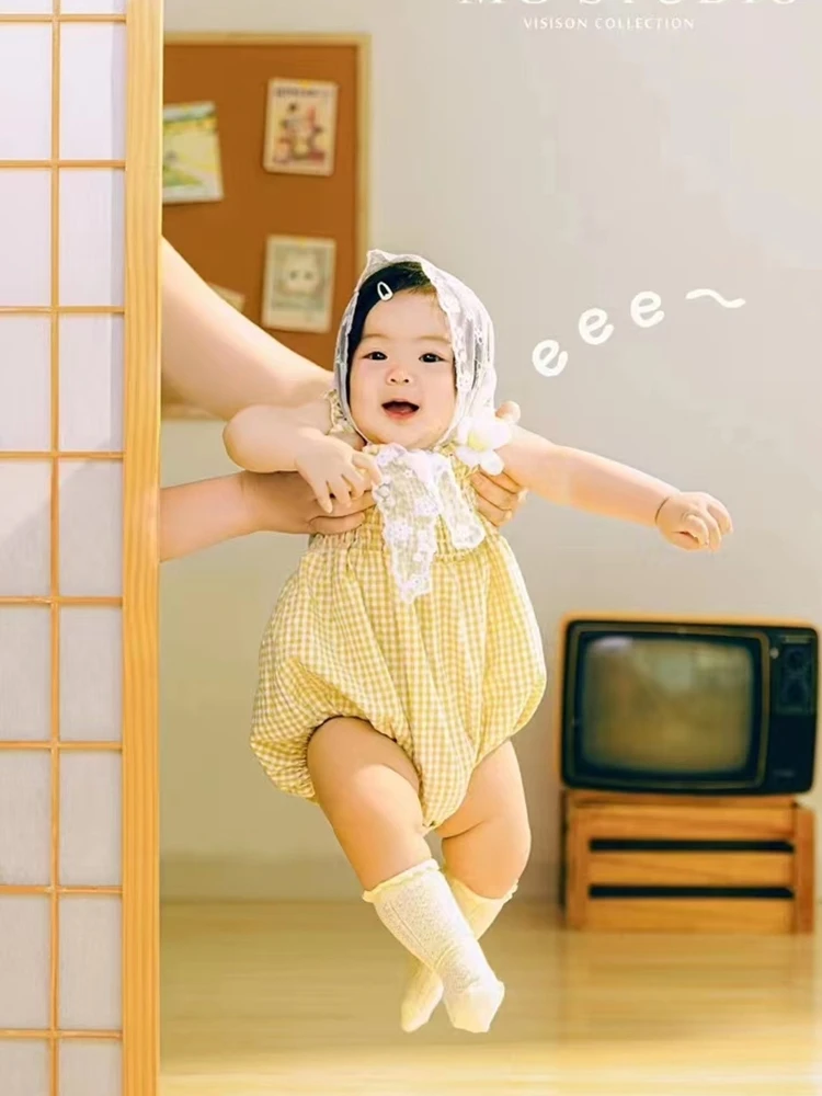 New Childrens Photography Year Old Japanese Retro Cute Cute Baby Shooting Clothing Props 신생아촬영   아기 코스프레  newborn