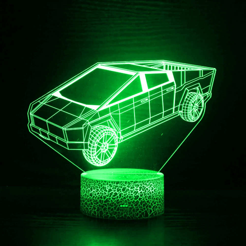 Nighdn 3D Car Night Light for Kids Room Touch 7 Color Changing Decor Bedside Lamp Acrylic Gifts for Holiday Birthday Boys Girls