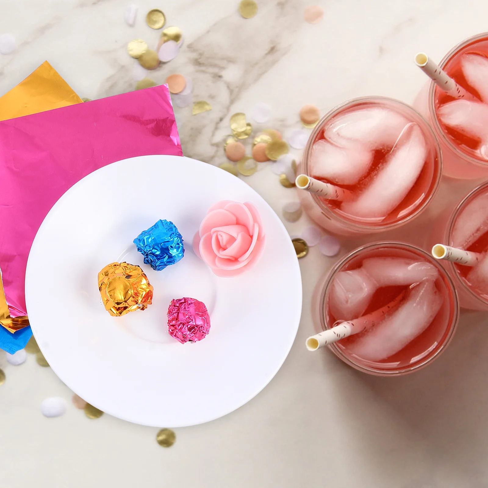 

900pcs Candy Wrapping Paper 9 Colors Aluminium Foil Packaging For Chocolate Snack Diy Decor Party Supplies Food Safe Wrappers