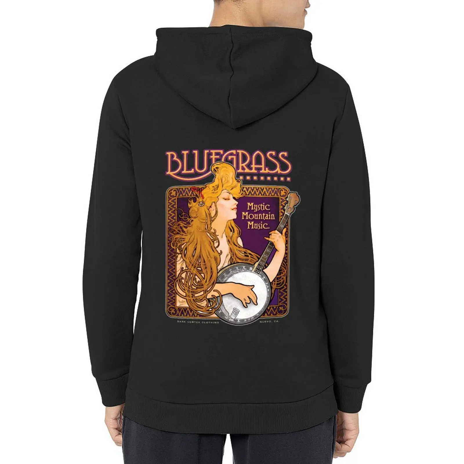 

Bluegrass Shirt Alphonse Mucha Inspired Banjo Girl Hoodie anime clothing graphic t shirts men hooded shirt hoodie oversize