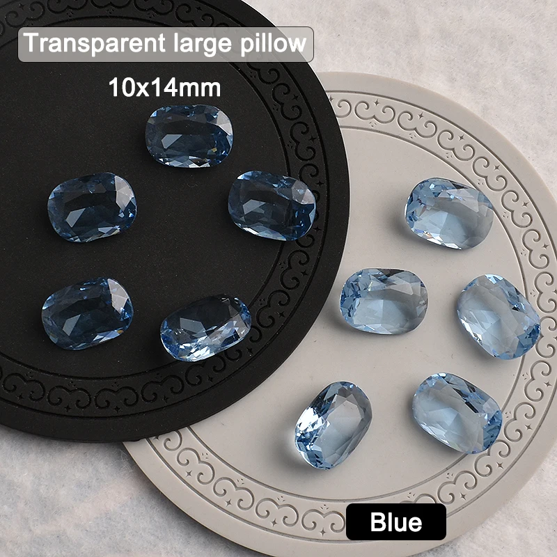 10x14mm Large Pointed Bottom Transparent Pillow Nail Art Rhinestone K9 Glass Oval 3D Fingernail DIY Accessories 20/50PCS