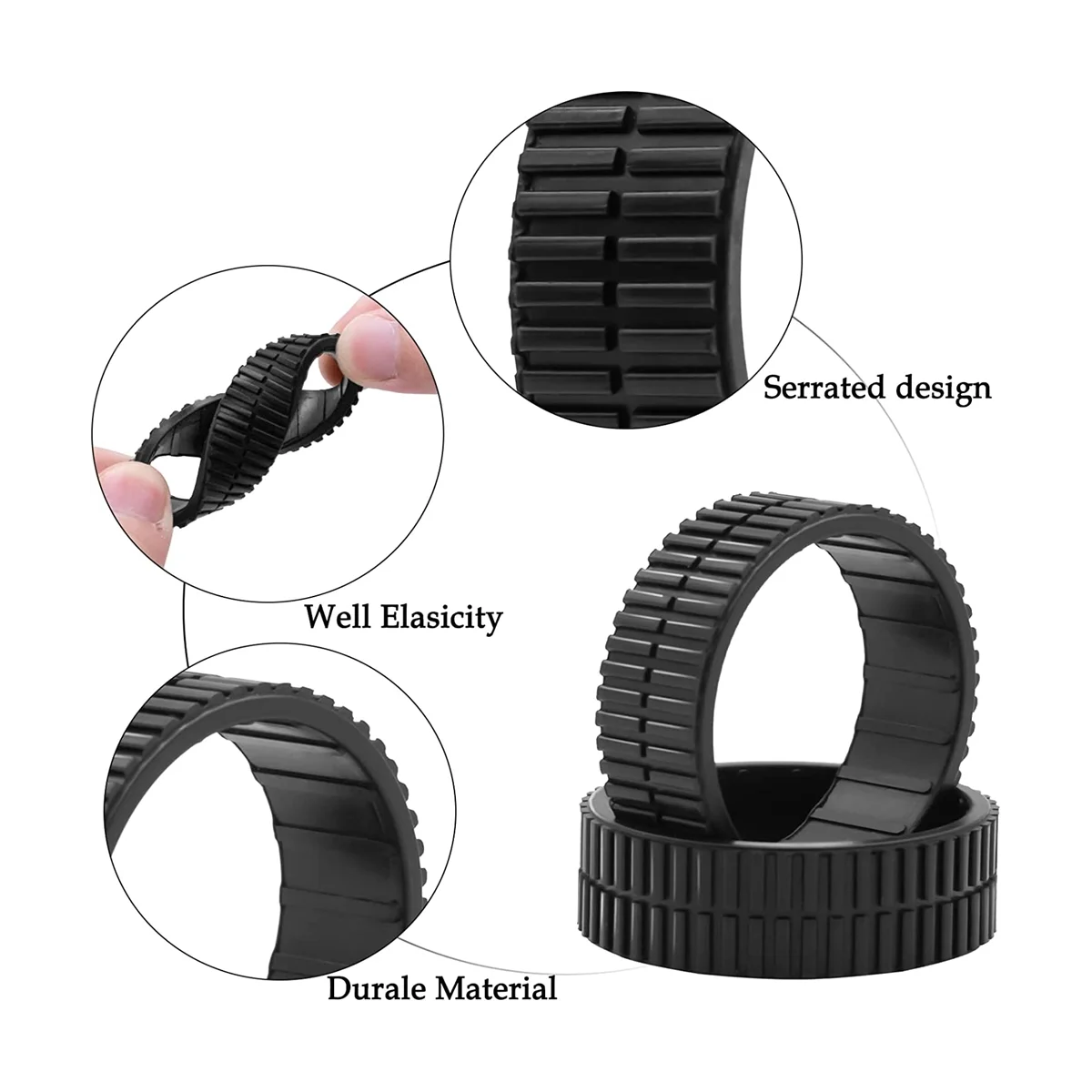 2 Pcs Non-Slip Wheel Tires for iRobot Braava 380 380T 320 Mint5200 Robot Vacuum Cleaner Replacement Parts