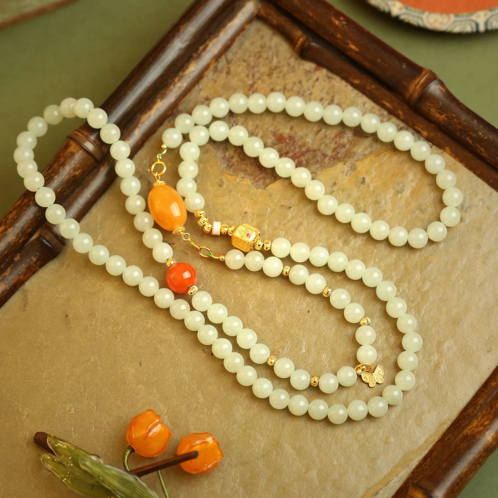 925 Silver Green Jade Bracelet Necklace, Original Beaded Chinese Gemstone Jewelry, Multiple Styles Gift