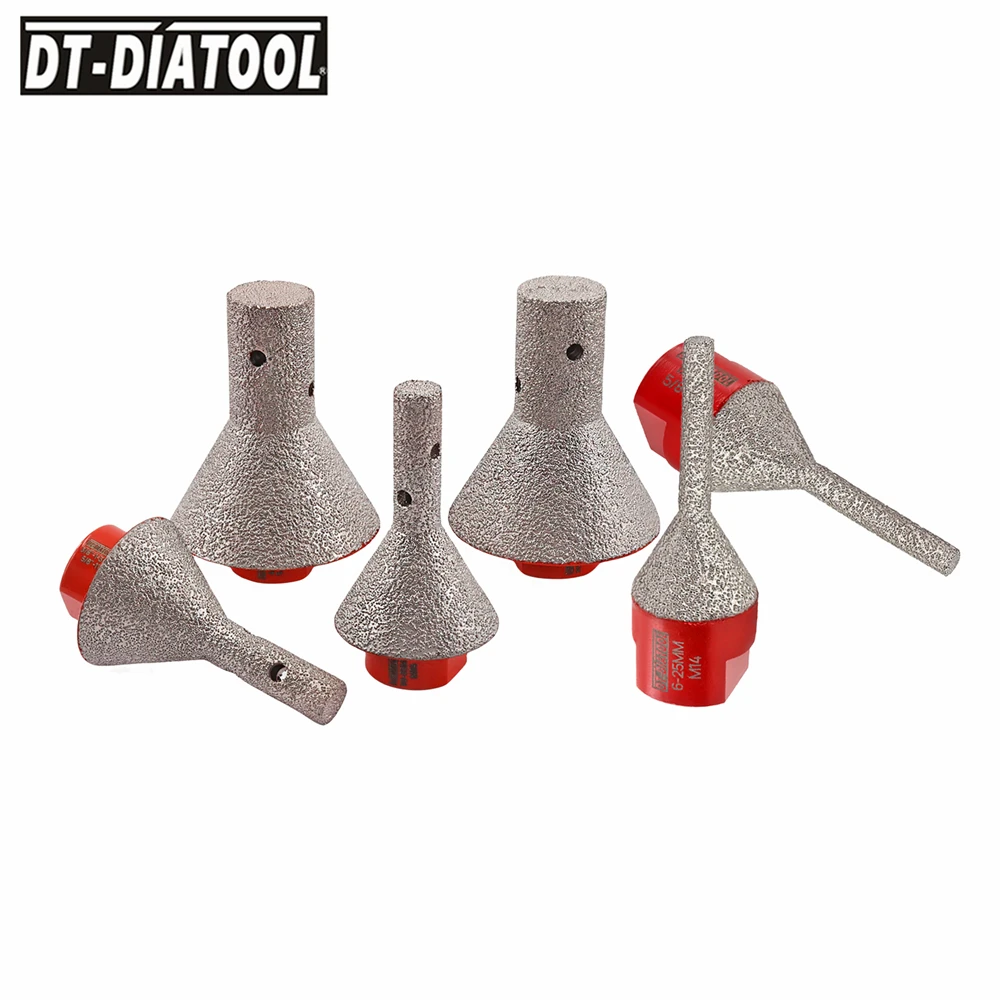 DT-Diatool 6-25/10-35/20-50mm 1pc Diamond  Milling Chamfering Bit Shape Enlarge Existing Holes for Porcelain Tile Marble Granite