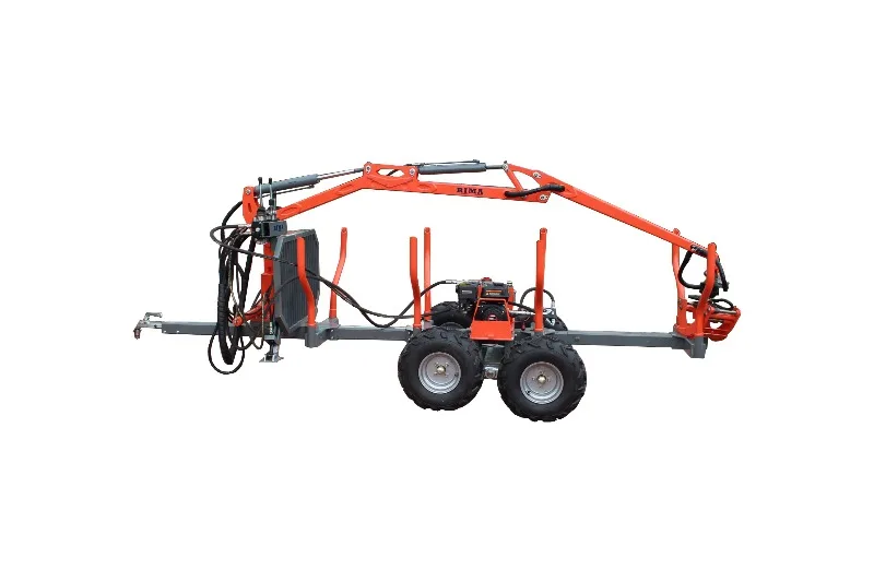 2.5 Ton ATV Forestry Trailer With Hydraulic Grapple Crane, Heavy Duty Timber Log Trailer for Farm Wood Logging Transport Work