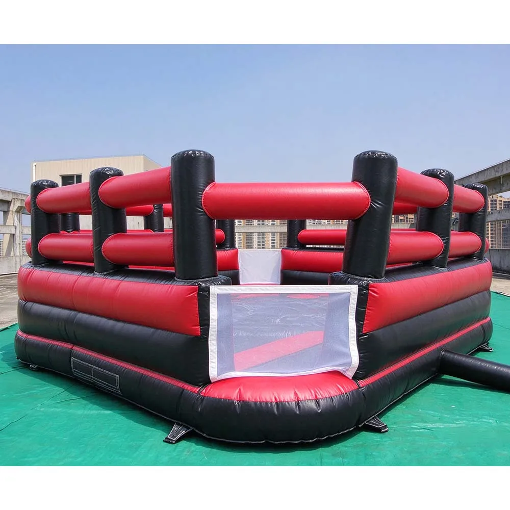 Portable Soft safe Black Inflatable Gladiator Jousting Platform Interactive Sport Games  Fighting Inflatable Arena Boxing Ring