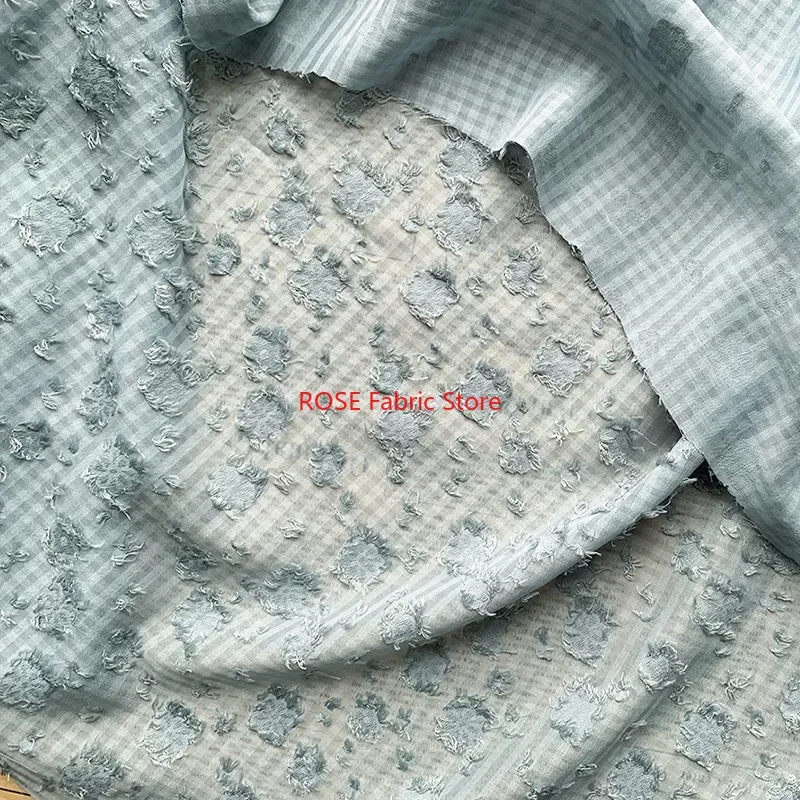 

Жаккардовая шифоновая ткань в клетку с цветочной бахромой в горошек для одежды, рубашки, детского платья, свадебного платья, шитья своими руками, весеннего платья