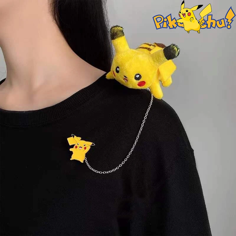 Pikachu Broche Soft Gevulde Pop Creatieve Badge Kawaii Sieraden Jongens Meisjes Grappige Decoratie Chain Pin Cartoon Badge Accessoires