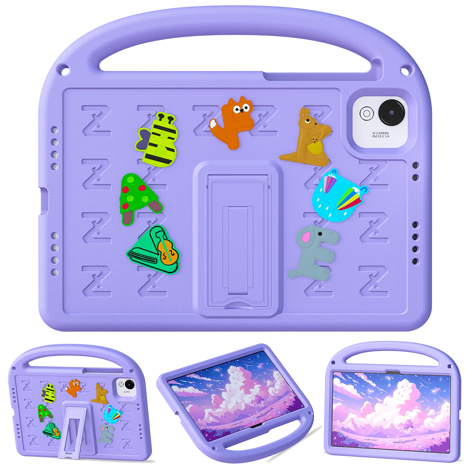 

EVA Cute Case For Huawei Honor Pad X9a X9 Pro 2025 11.5 inch Built-in Kickstand Kids Lovely DIY Cover With Portable Hand Holder