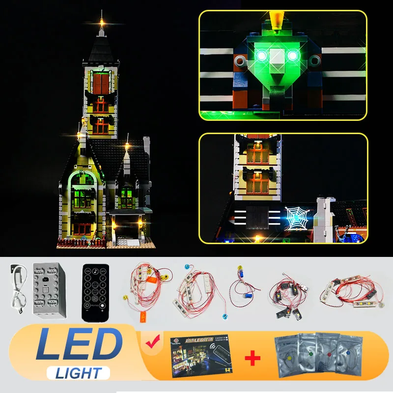 

Комплект светодиодных ламп для LEGO 10273 Creator The Haunted House, набор для творчества, подарок своими руками (не включает строительные блоки, кирпичи, наборы, модели)