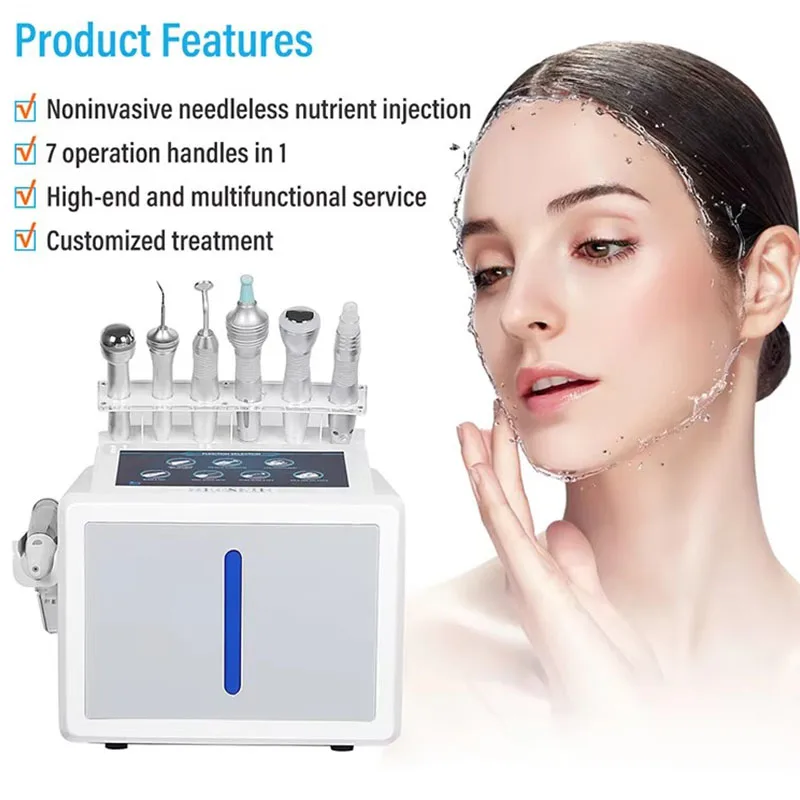Professionale 7 in 1 H2O2 Aqua Peel Hydro Dermoabrasione Macchina per la cura della pelle Acqua OssigenoMacchina per la bellezza