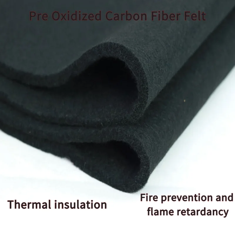 Pre Oxidized Carbon Fiber Felt, High Temp Insulation Fireproof Flame Retardant Non-Prickly Felt Industrial Oven Automotive