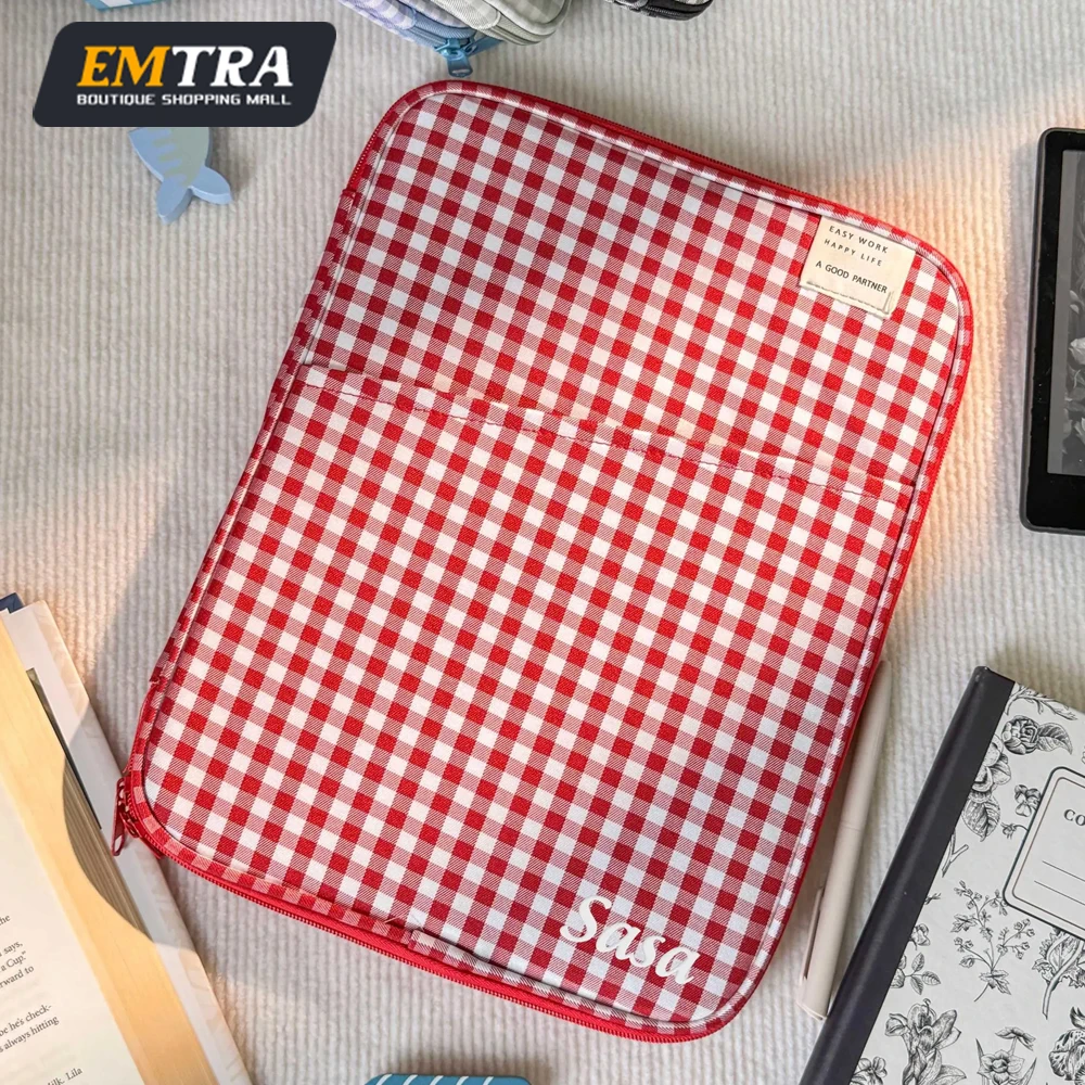 Bolsa de manga para tablet, bolsa de mão de 7.9-12.9 espaços para ipad, samsung, xiaomi, bolsa à prova de choque, multi bolsos, capas de grade para tablet