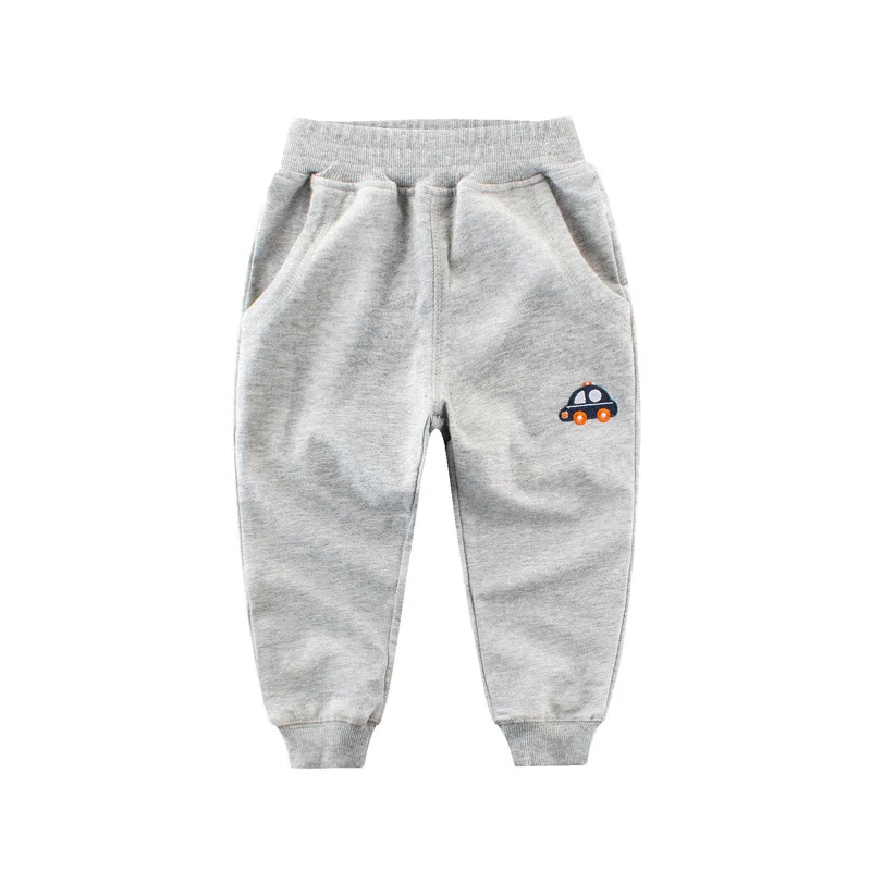 Brand New 2024 Autumn Children Trousers Cotton Sweatpant for Boys Cartoon Car Elastic Pocket Kids Casual Sports Pants 2-9Y