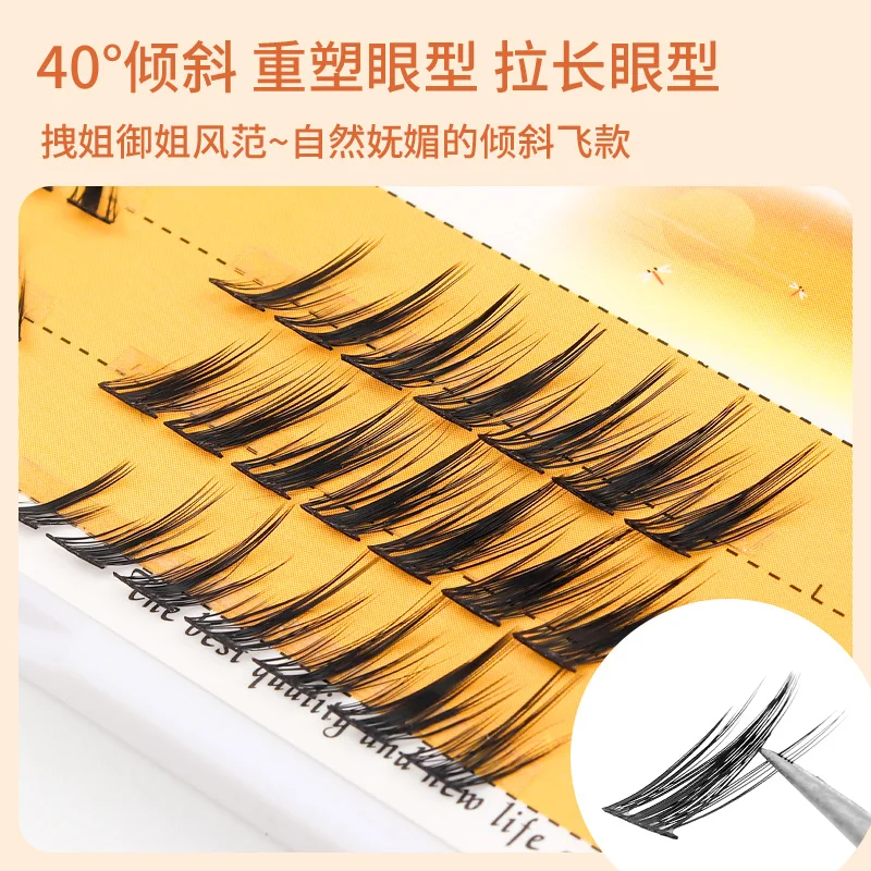 Grafting World Fox Style False Eyelashes European American Tail Elongated Little Devil Ancient Style Slanted Flying  Eyelashes