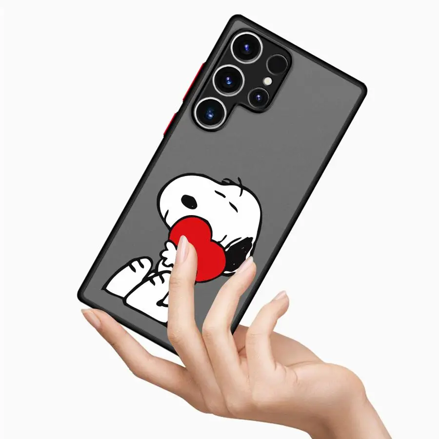 حافظة بحافة سوداء لهاتف سامسونج جالاكسي S23 الترا S24 FE S10 S20 S22 Plus S25 Edge S9 S21 جرو كرتوني لطيف #5