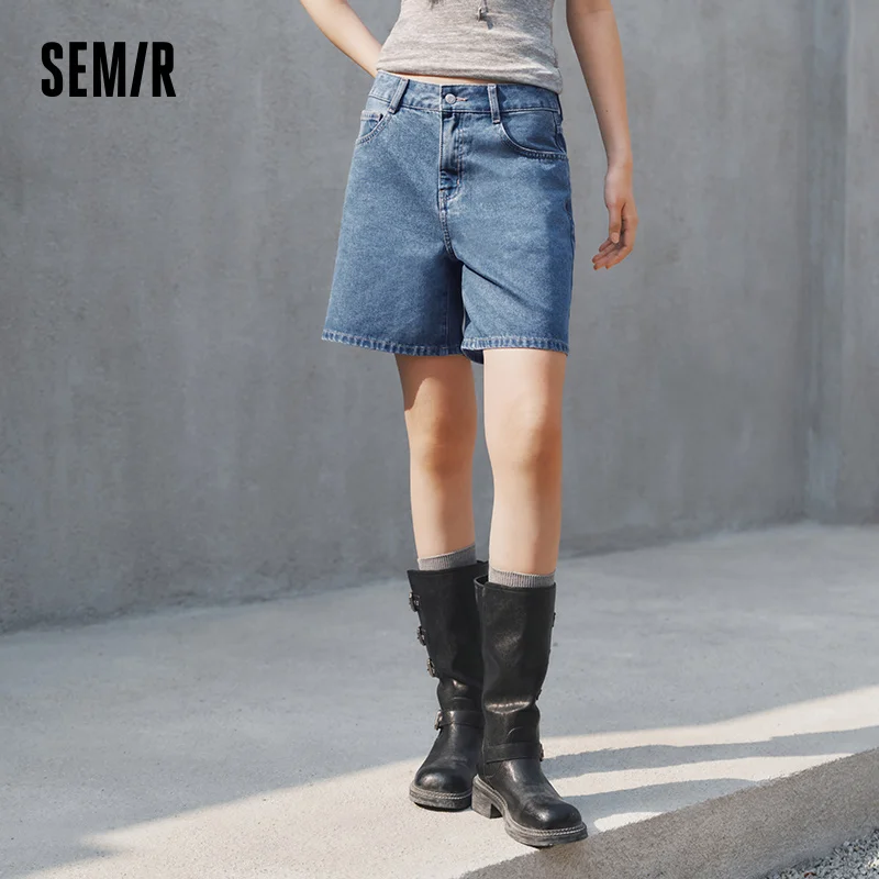 

Женские джинсовые брюки Semir: охлаждающие, антибактериальные, винтажные, с эффектом потертости, прямого кроя, модель 2026 года, летние, повседневные