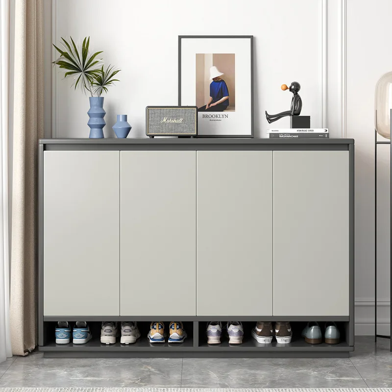 

Solid wood shoe cabinet, household door, outer entrance door, entrance cabinet, integrated balcony storage locker