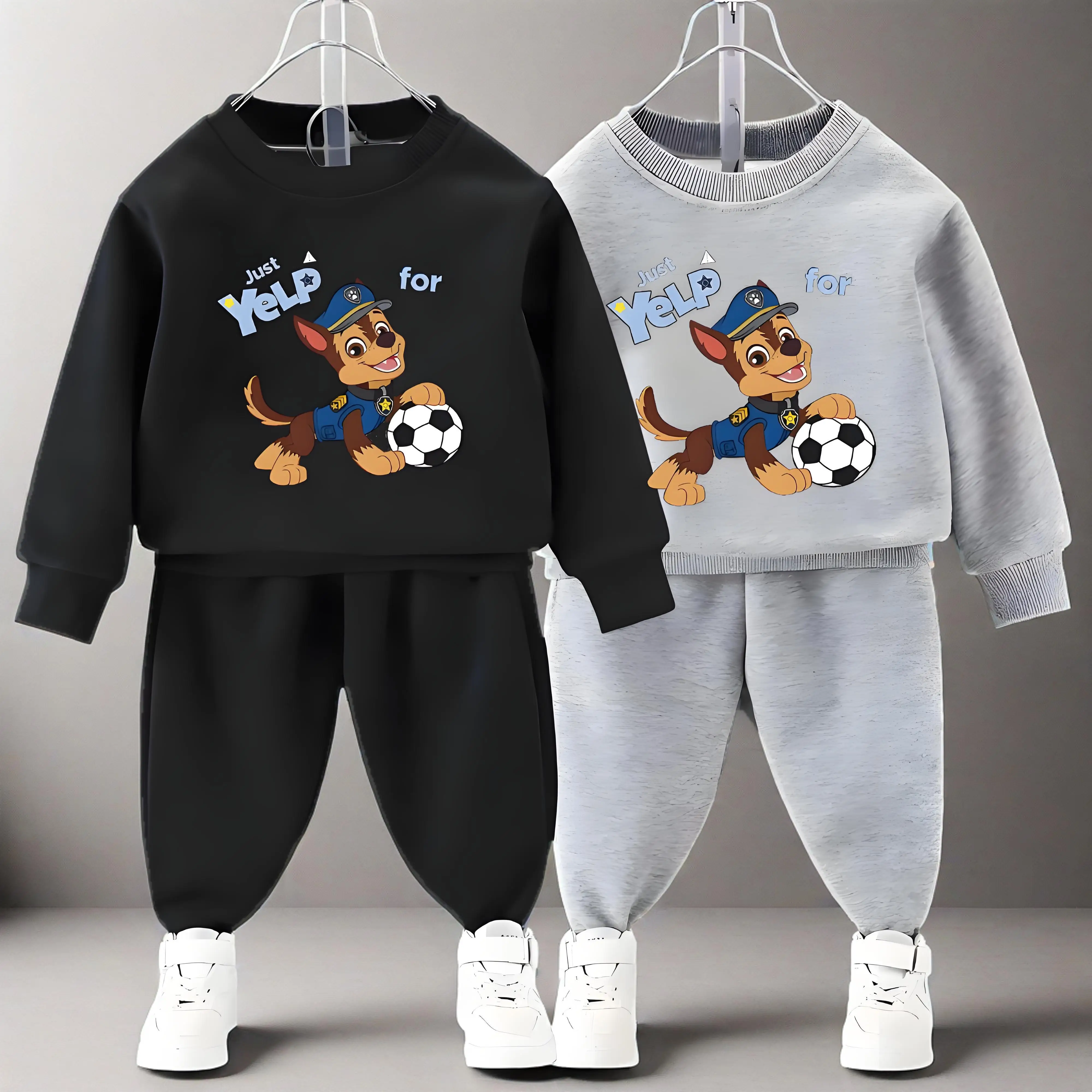 PAW Patrol Spring Fall Boys O Neck Pullover and Sweatpant Two Piece Set Children's Casual Hoodies Sets Kids Sport Clothes Suit