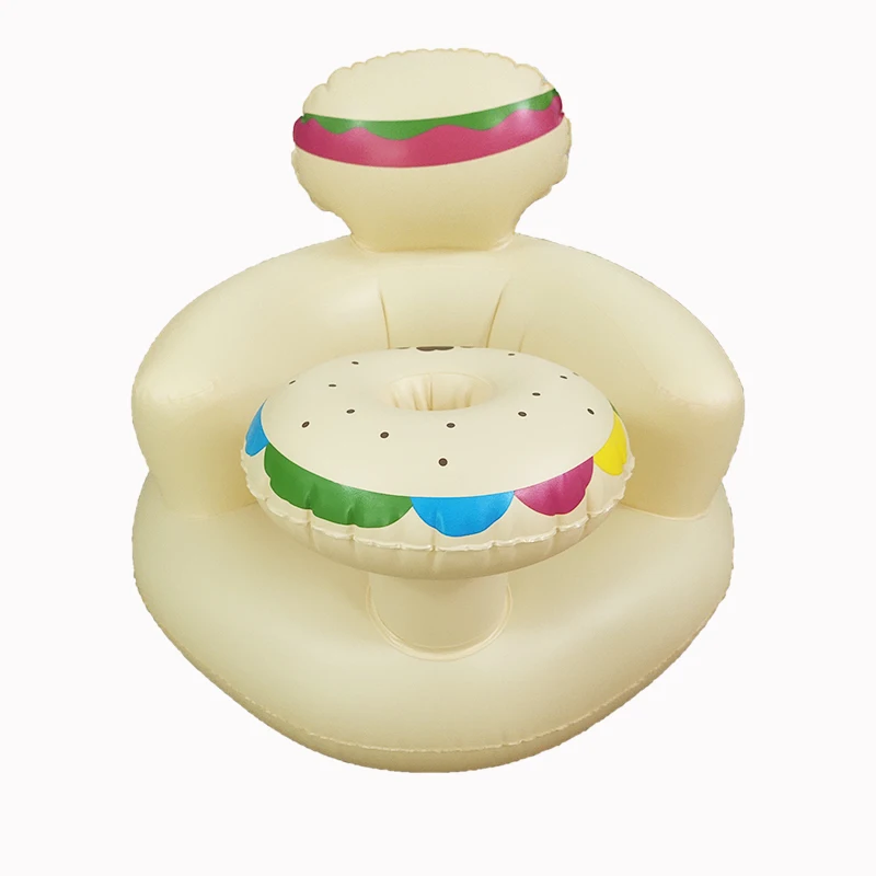 Baby shiny baby inflatable sofa kids puff portable bath chair PVC multifunctional seat practice bidet