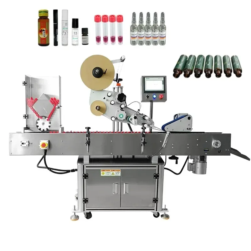 2026 hot sale New Horizontal Automatic Sticker Crayon Reagent Small Round Cryo Vials Bottle Labeling Machine for Plastic