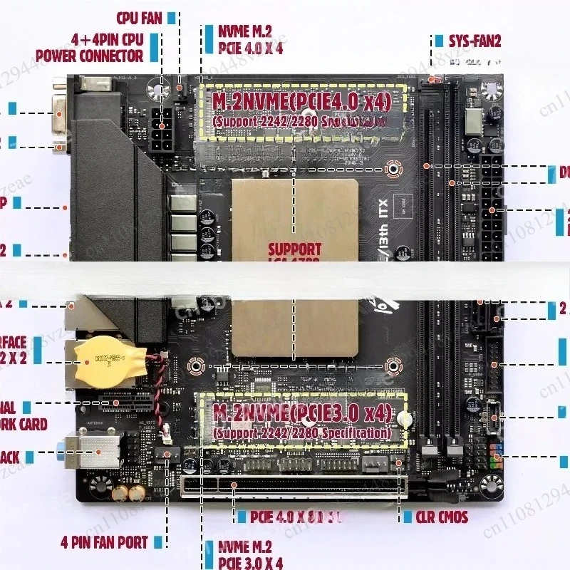 10729 ITX Main Board ES Version DIY Q1HY Q1J0 13th Gene  ration Mo   DT Desktop Main Board