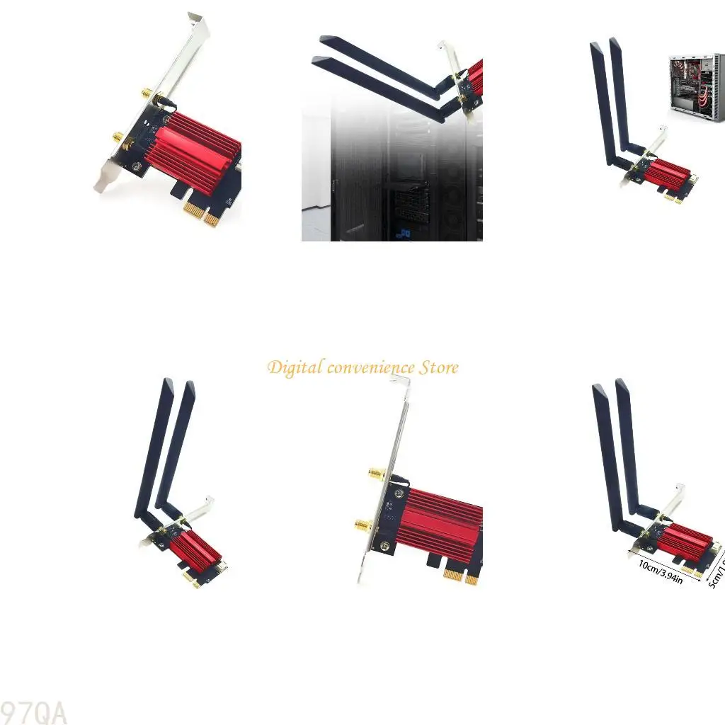 

97QA WiFi 5 PCIE Wireless Adapter Networking Card Bluetooth-compatible Double Band 2.4G/5GHz 802.11AC 1200mbps for Desktop