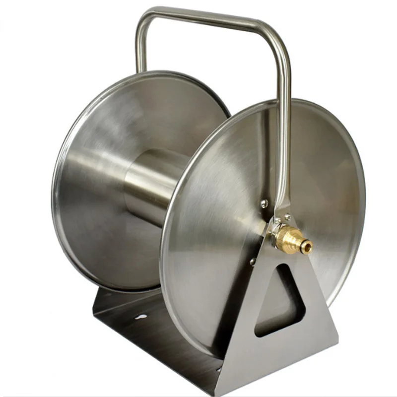 Portable Wall/Floor Mount Hoses Storage Swivel Arm Crank Power High Pressure Washer Steel Hose Reel