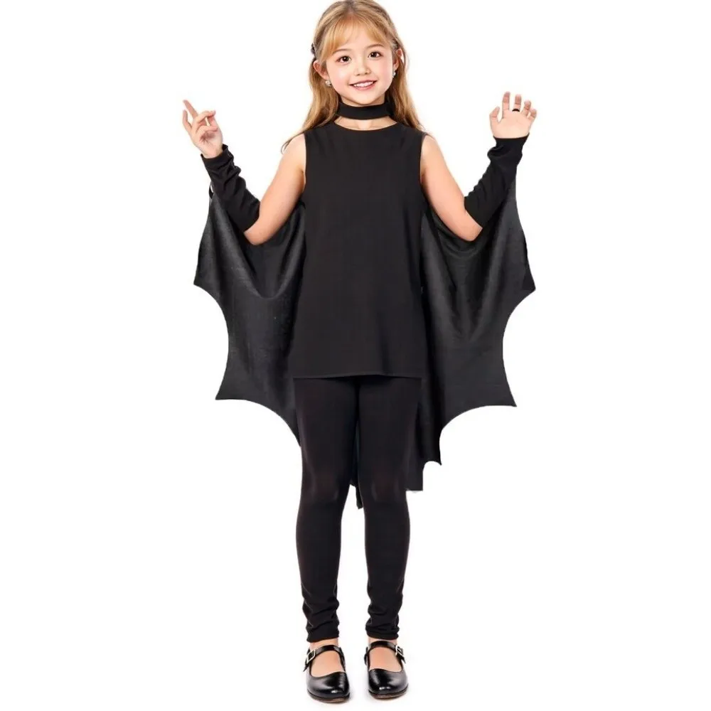 ブラックマント ハロウィン コウモリマントセット トリックオアトリート 不織布 子供用パーティー コスチューム アイマスク コウモリ コスプレ衣装 ステージ衣装