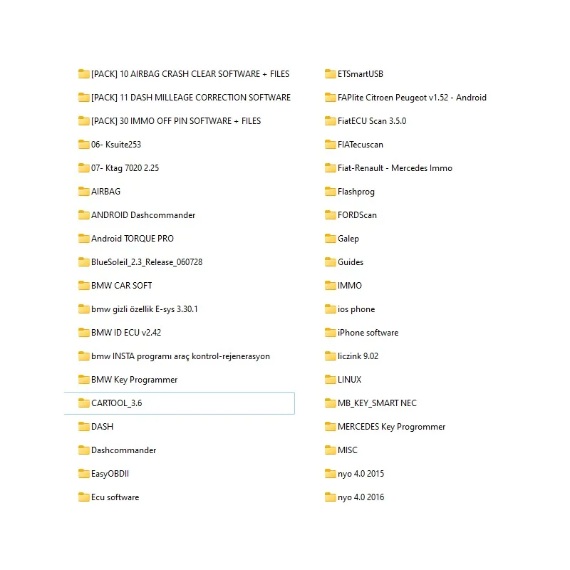 Pack of Software Adjust the KM DASH MILLEAGE CORRECTION + AIRBAG CRASH CLEAR + IMMO OFF + DASH + IMMO SOFTWARES / TOTAL 32 GB