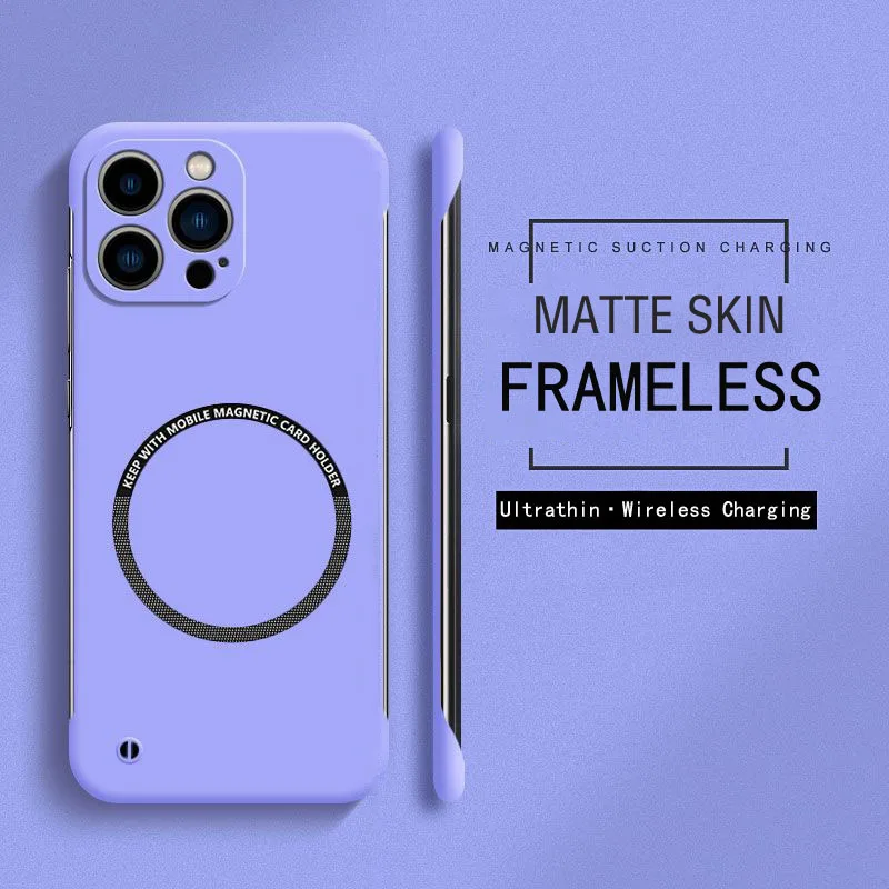 

Безрамный магнитный чехол Magsafe Ultra Slim для iPhone 17 Air 16E 16 15 14 13 12 Pro Max Plus Mini Hard PC Matte Back Cover