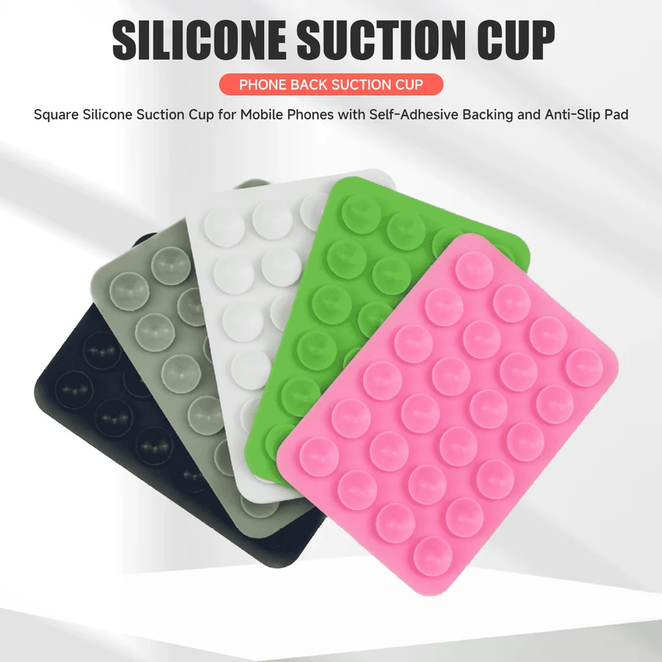 Almohadilla de silicona de doble cara con ventosa para iPhone 17 16 Pro, soporte con ventosa, adhesivo de silicona para fijación 6