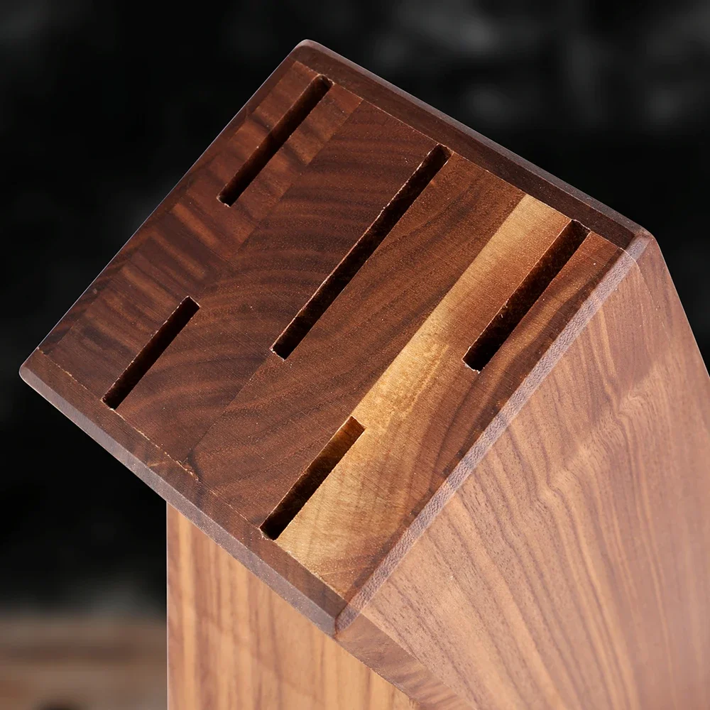 Slot Universal Knife Block Solid Wood Knife Block Countertop Block Knife Holder and Organizer for Easy Kitchen Knife Storage