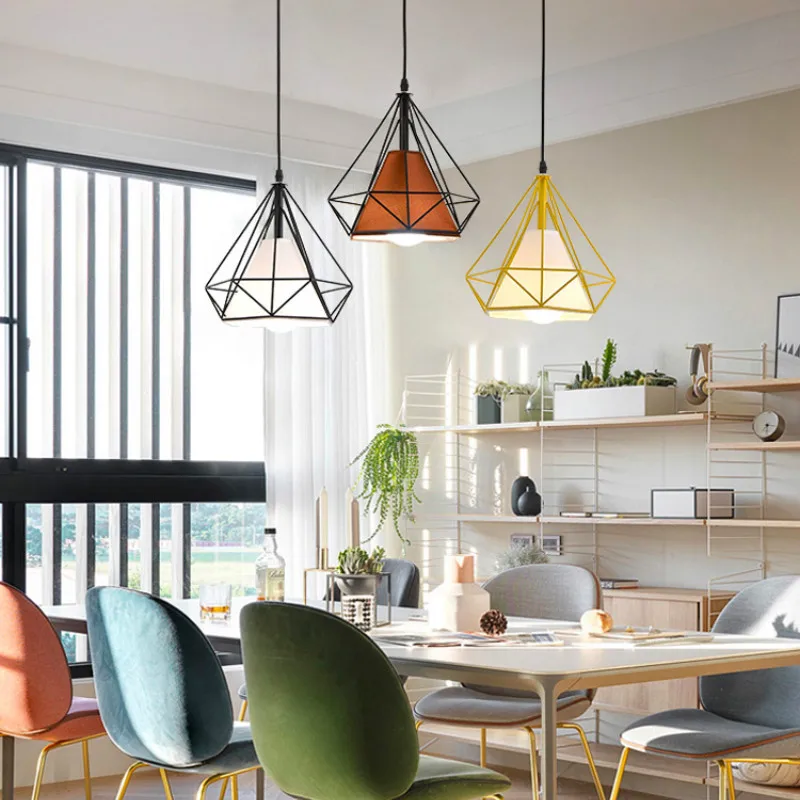 Lamp accessories ceiling panel multi head dining room lamp three head rectangular round drop lamp iron chassis