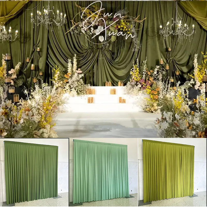 Wedding decoration drape big events background cloth party curtain ice silk material wedding backdrops panels hanging curtains