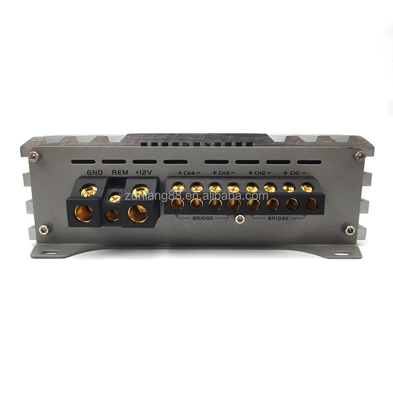 ZM90.4 RMS Power 80W*4@4Ω 130W*4@2Ω 12v aluminum Subwoofer Amplifier 4 Channel Power Amp class AB Car Audio Subwoofer Amplifier