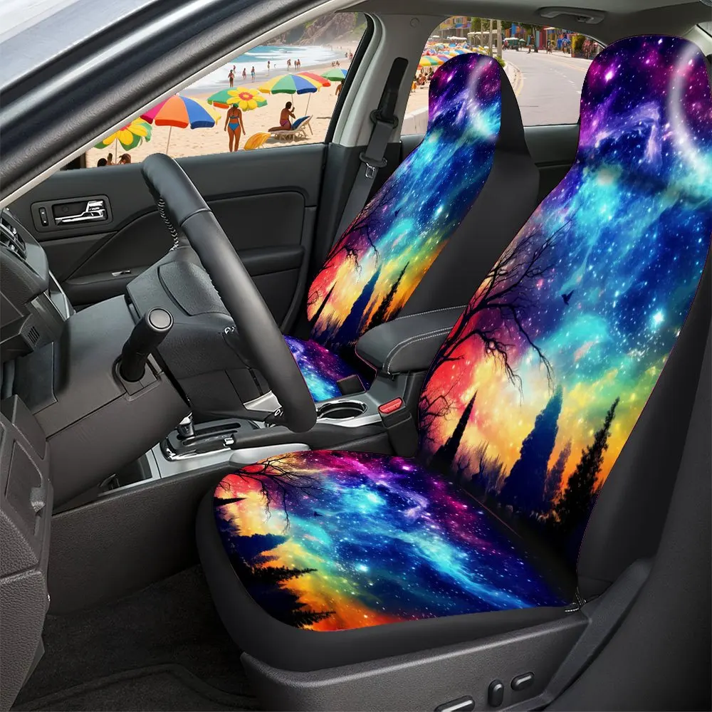 Stylish Printed Car Seat Covers Complete Set, Universally Fitting For All Occasions, Made From High-Quality Polyester. They Offe