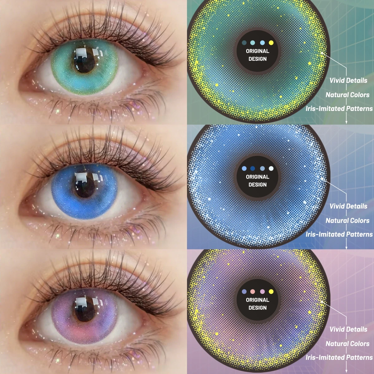 VISUASHOW 14,5mm Blaue Anime Cosplay Farbige Kontaktlinsen 6 Monate Einweg Lebendige Augen-Make-up Cyber Kosmetik Rote Weiche Linsen – Detail 22