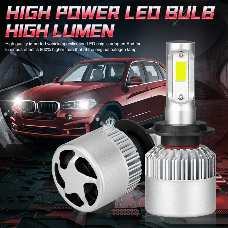 Dualvision 9005 LED High Power H13 H1 H4 9006 HB3 HB4 Car Headlight Bulbs Super Bright 6000K 5000K White Auto LED Lamps