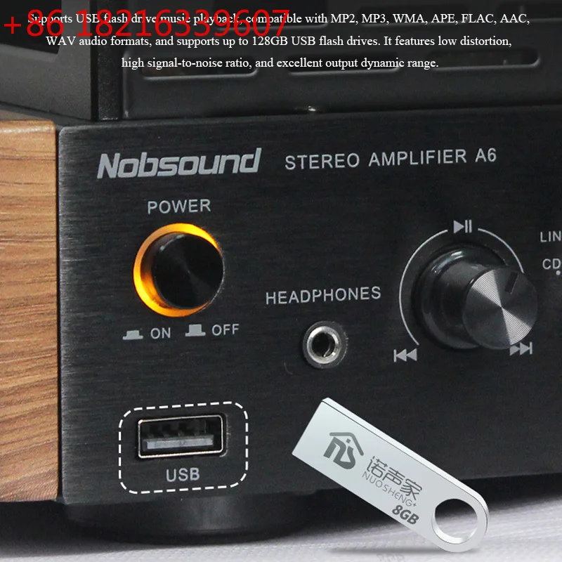 YAO A6 Home Tube Power Amplifier Bluetooth 5.3 Bass Treble Adjust Audiophile 24bit 96KHz Digital Optical Fiber Coaxial Inputs