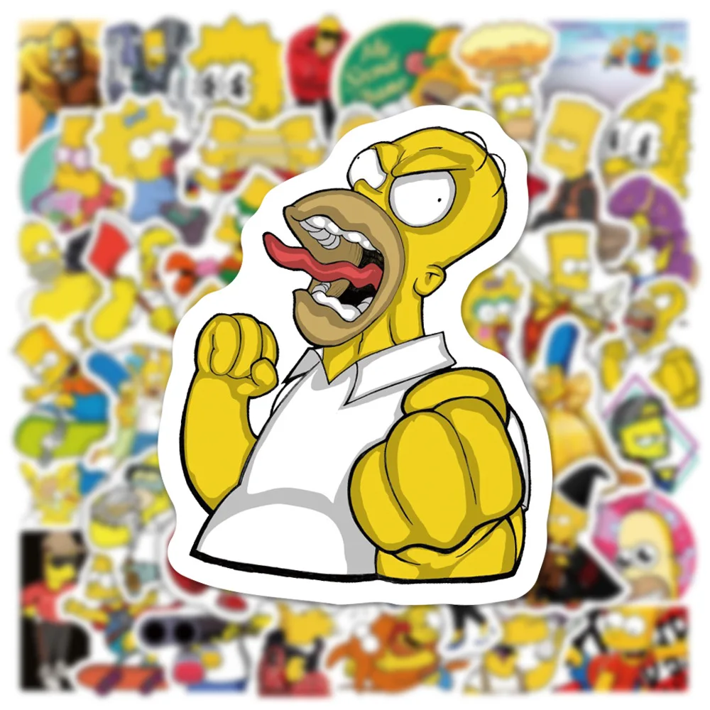 10/30/50PCS The Simpsons Cartoon Stickers Graffiti Toy DIY Skateboard Laptop Phone Luggage Car PVC Waterproof Sticker For Kids