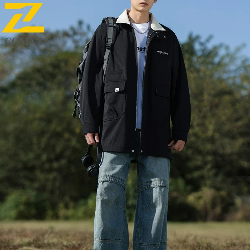 Japanese Vibe Men's Trench Coat 2025 Minimalist Windbreaker Trenchcoat Male Solid Retro Casual Loose Long gabardinas Overcoat