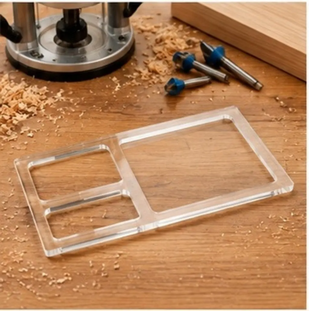 Valet Tray Acrylic Router Template 3 Pocket Rectangle Clear Transparent Woodworking Inlay Stencil for DIY Craft Projects
