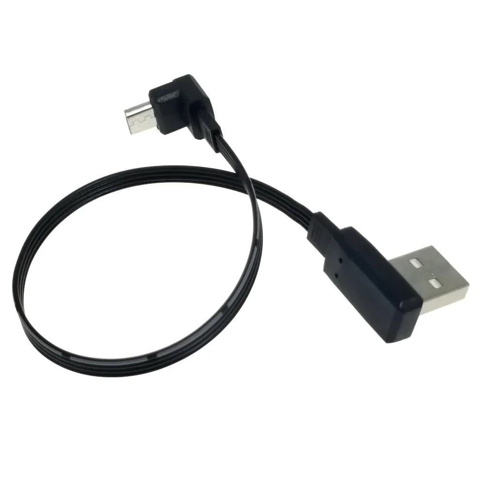 0.1M-1M 90 degree elbow micro USB data online, offline, left and right elbows V8 Android micro USB charging cable